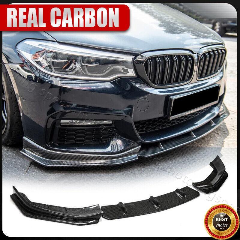 Real Carbon Fiber Front Bumper Lip Spoiler For BMW 5Series G30 G38 M-SPORT 17-20