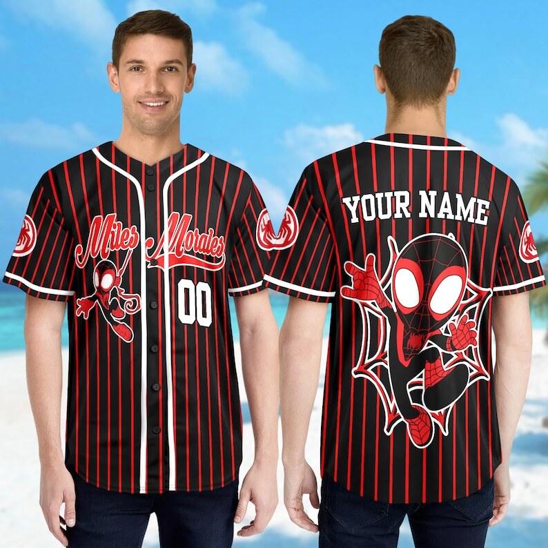 Custom Spidey and His Amazing Friends Baseball Jersey, Miles Morales Baseball