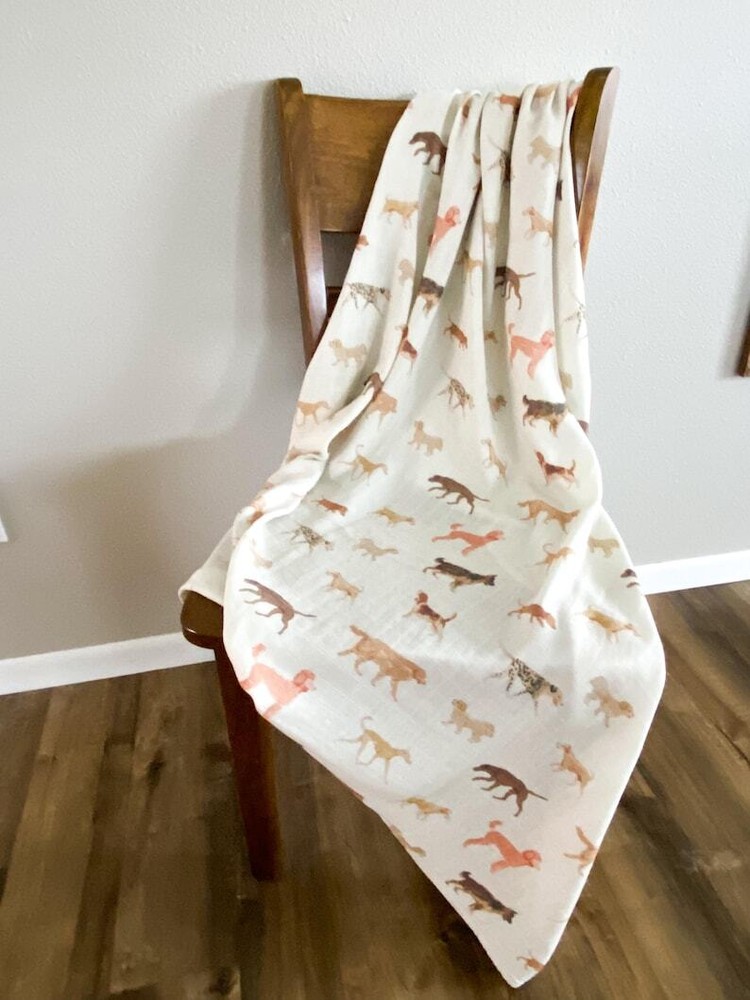 Cute Cozy Dog Print Baby Soft Blanket