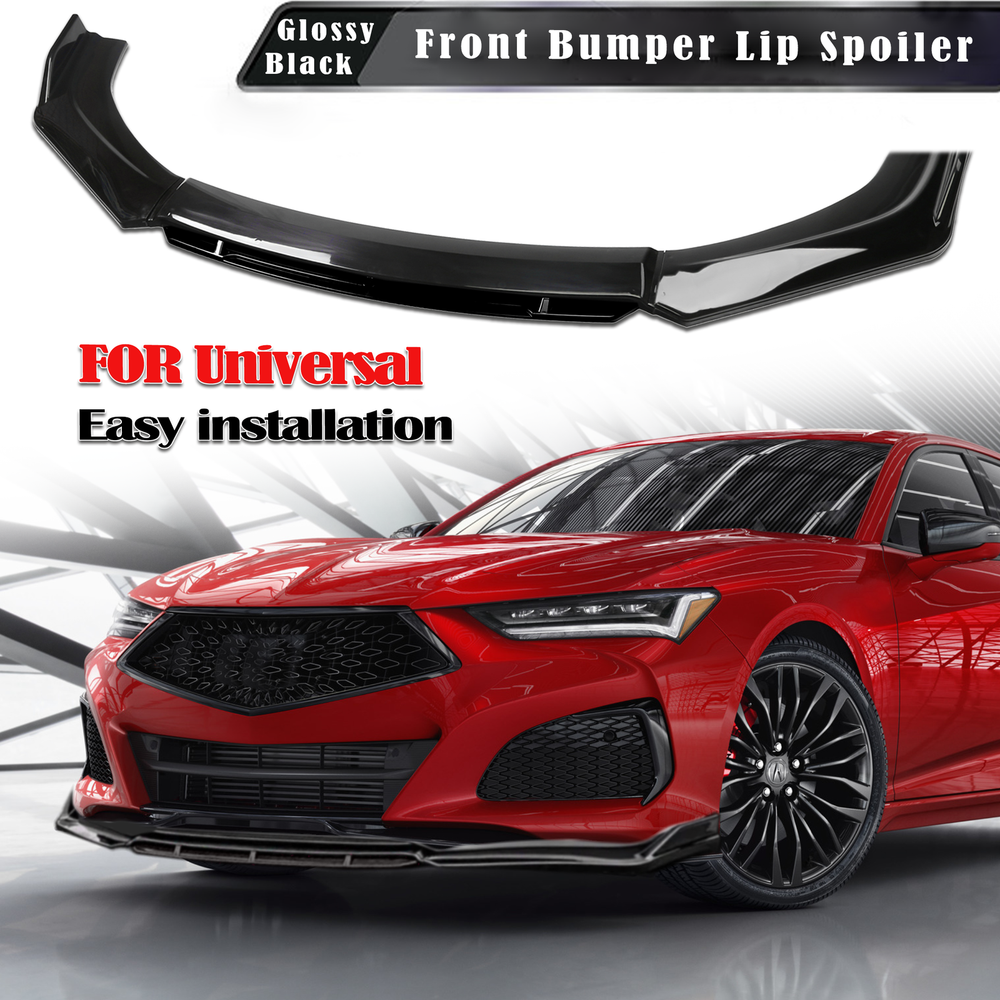 For Acura RSX TLX Glossy Black Front Bumper Lip Spoiler Splitters Body Kit