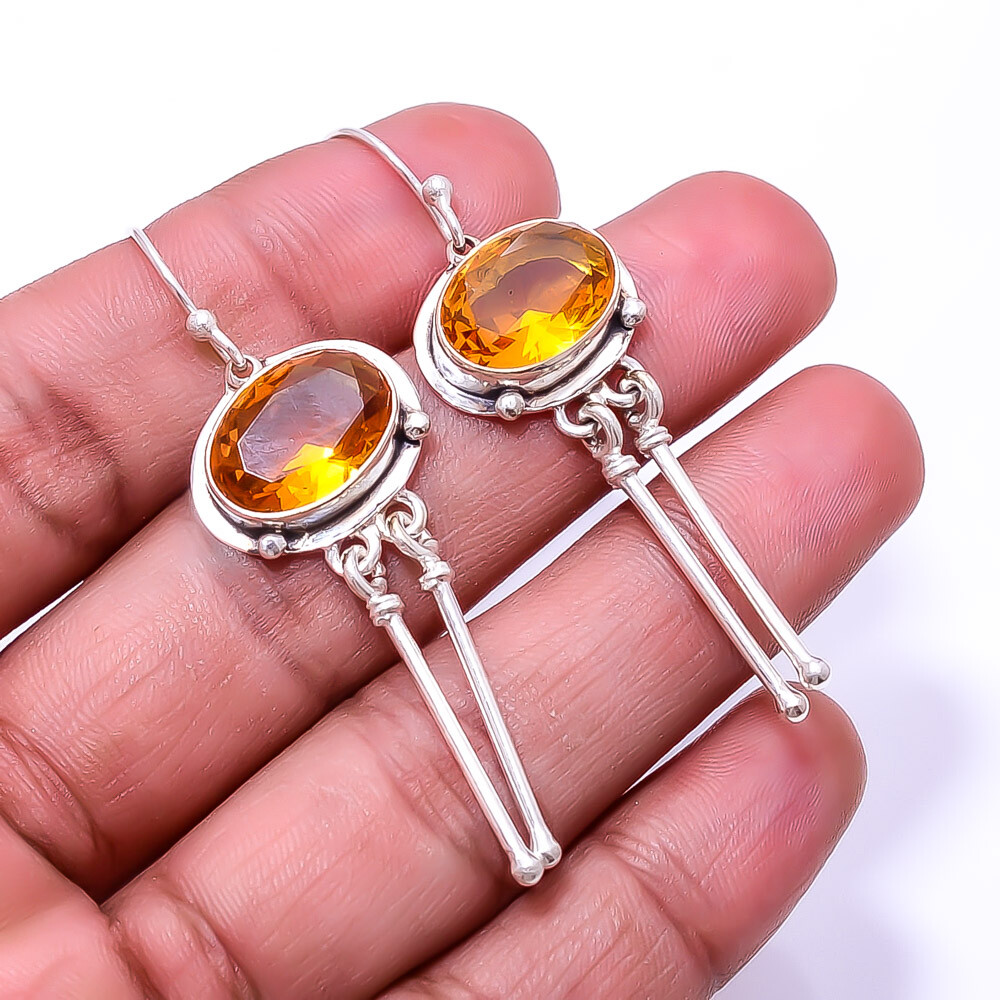 Citrine Sterling Silver Earrings 2.22