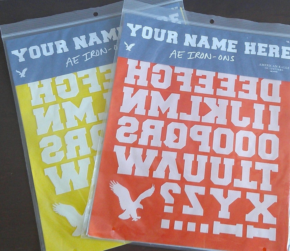 Vintage Y2K American Eagle AE Iron-on letters - new in package (2 pkgs total)