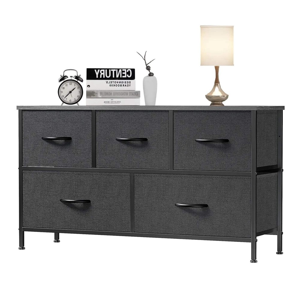 5-Drawer Wide Storage Dresser for Bedroom & Living Room Organization