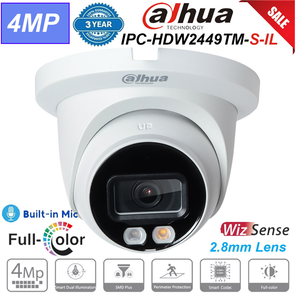 Dahua 4MP Starlight Mic SMD+ WizSense Camera IPC-HDW2449TM-S-IL Smart-Dual-Light