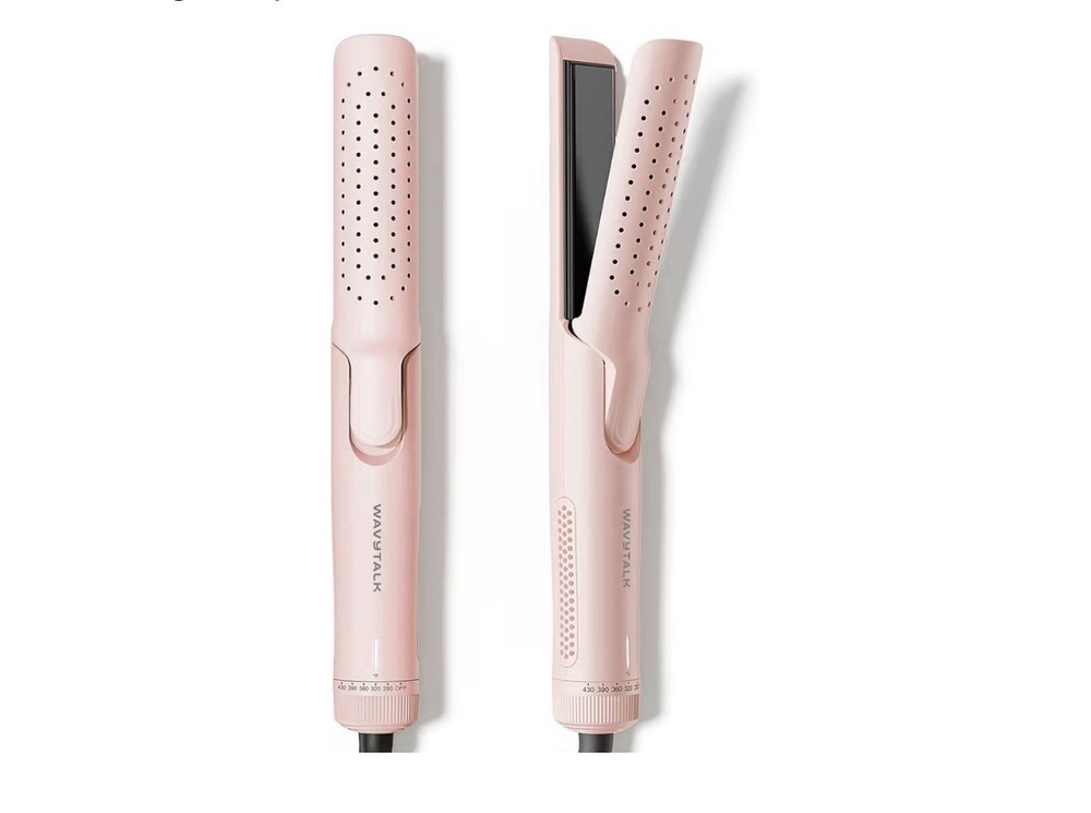 Wavytalk Pro Airflow Hair Styler Straightener And Curler 2 In 1 Pink -Opened Box