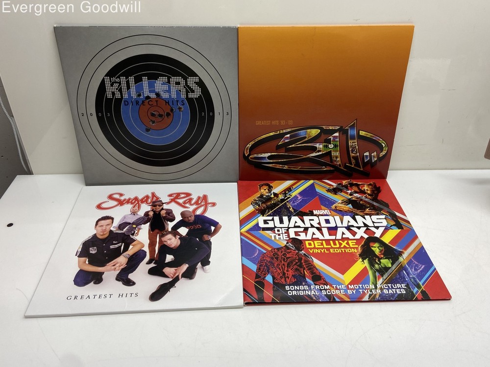 Lot of 4 Mixed Album Vinyl Records The Killer, Greatest Hits '93-'03 and Others