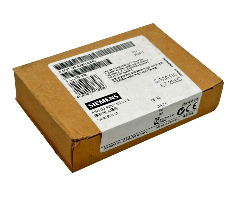 Siemens SIMATIC ET 200S Analog Input Module 2/4 AI RTD ST 6ES7134-4JB51-0AB0