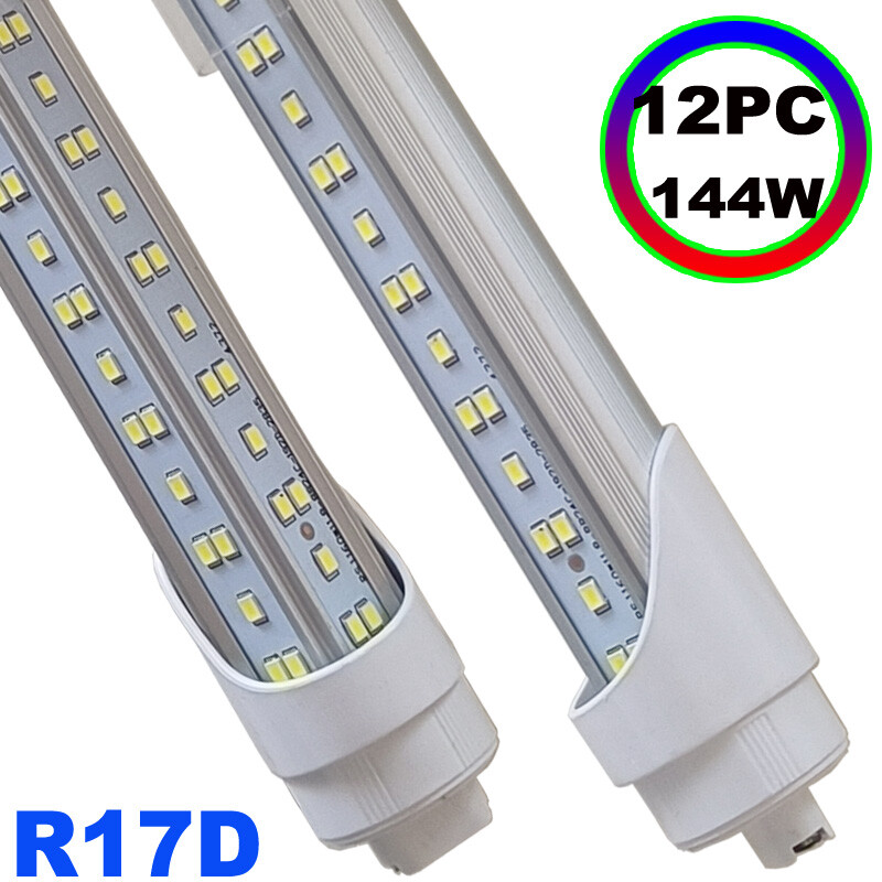 R17D HO T8 8Ft Led Tube Light Bulbs 144W T8 8 FOOT Led Shop Light 6500K 12 Pcs