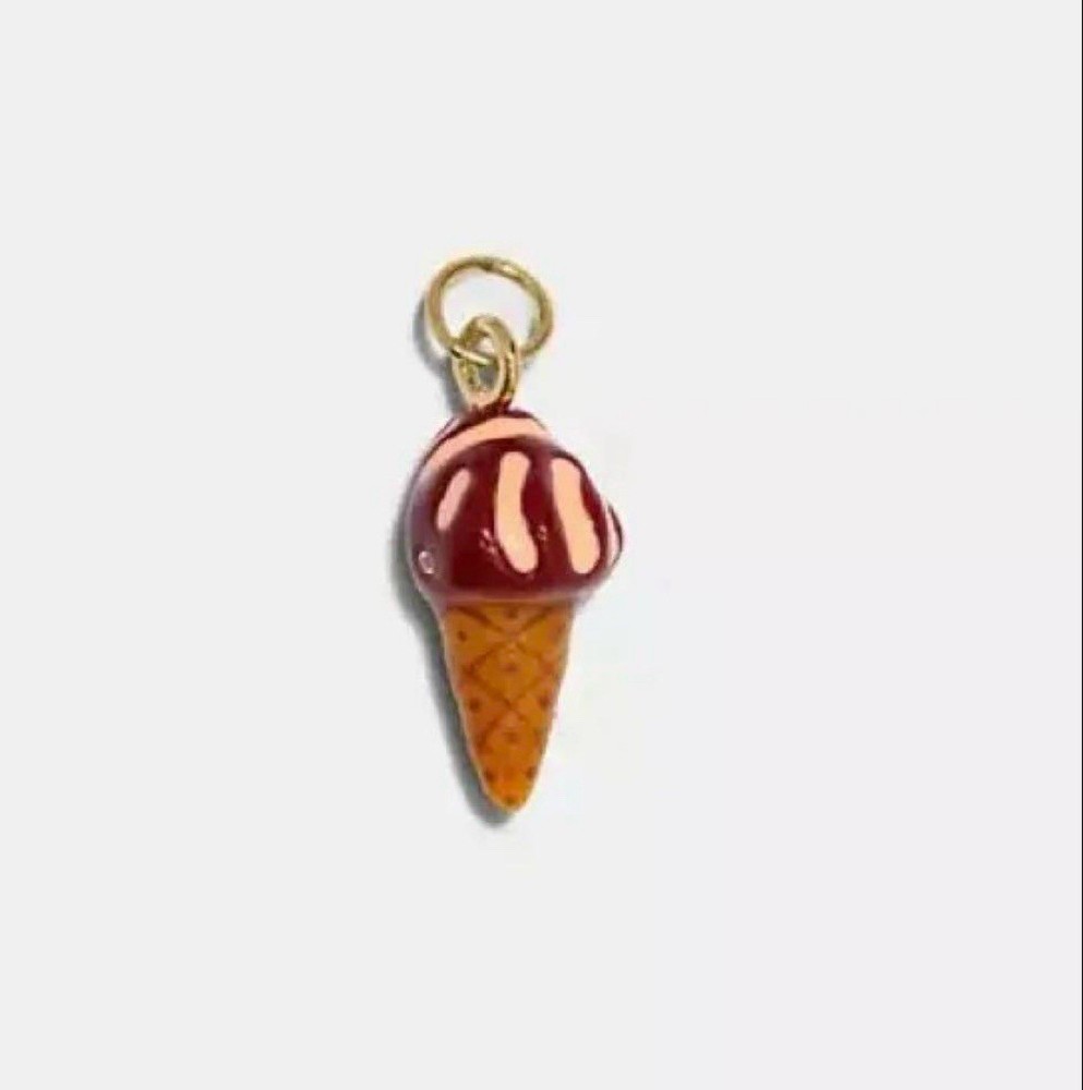 Coach Ice Cream Cone Charm Resin Necklace Pendant NWT