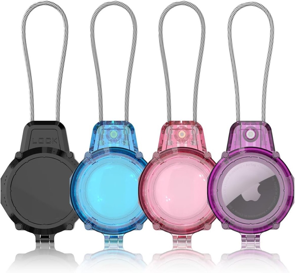 4-Pack AirTag Case with Wire Cable - Waterproof & Scratch-Resistant