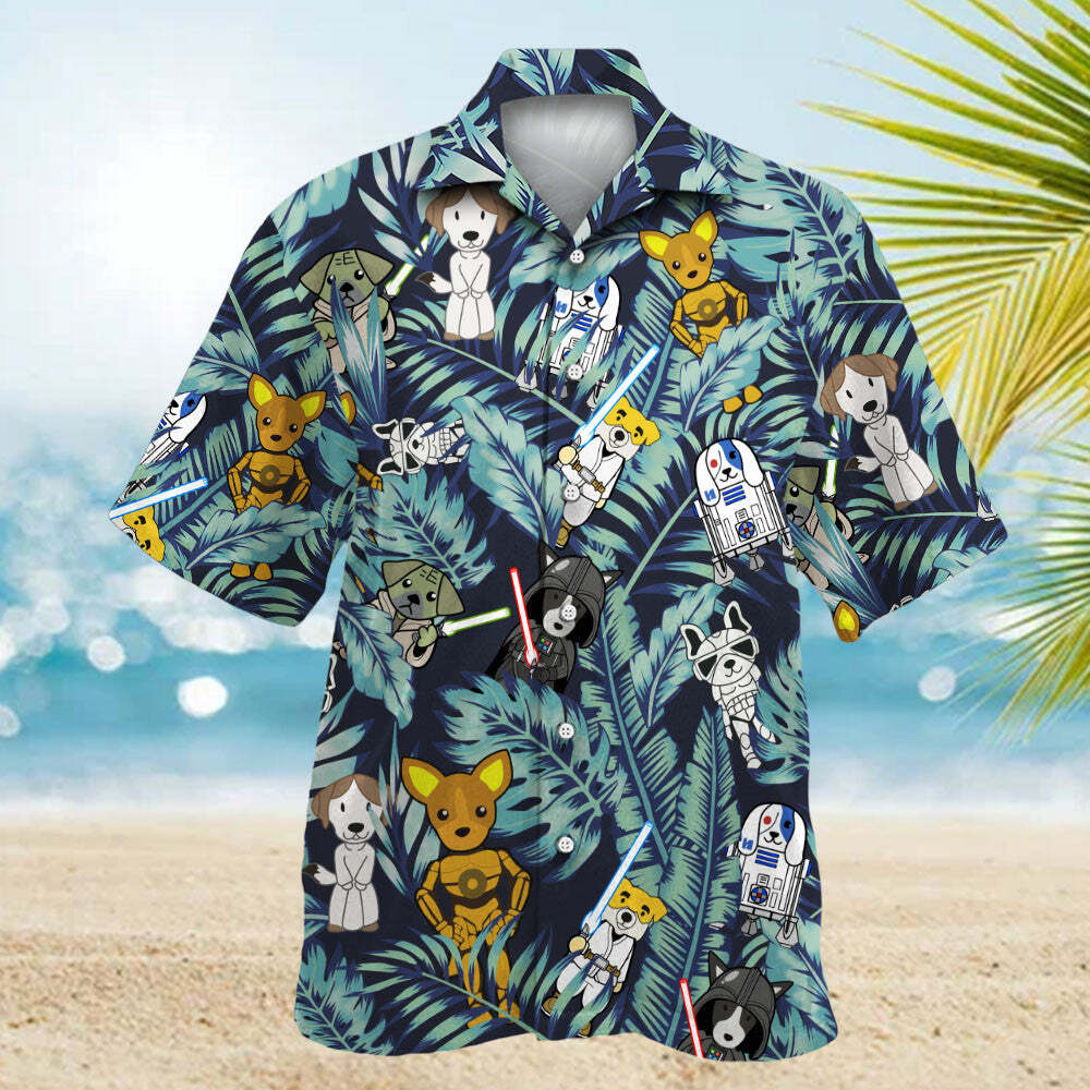 Stylish Star Dogs 02 Hawaiian Shirt Tropical Themed Dog Lover Fashion Apparel