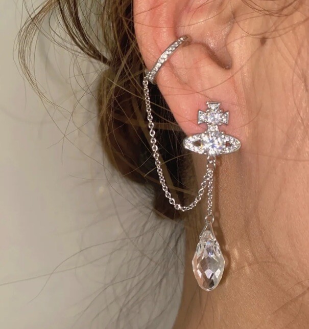 Vivienne Westwood Henriette Silver Drop Earrings with Gift Box 366