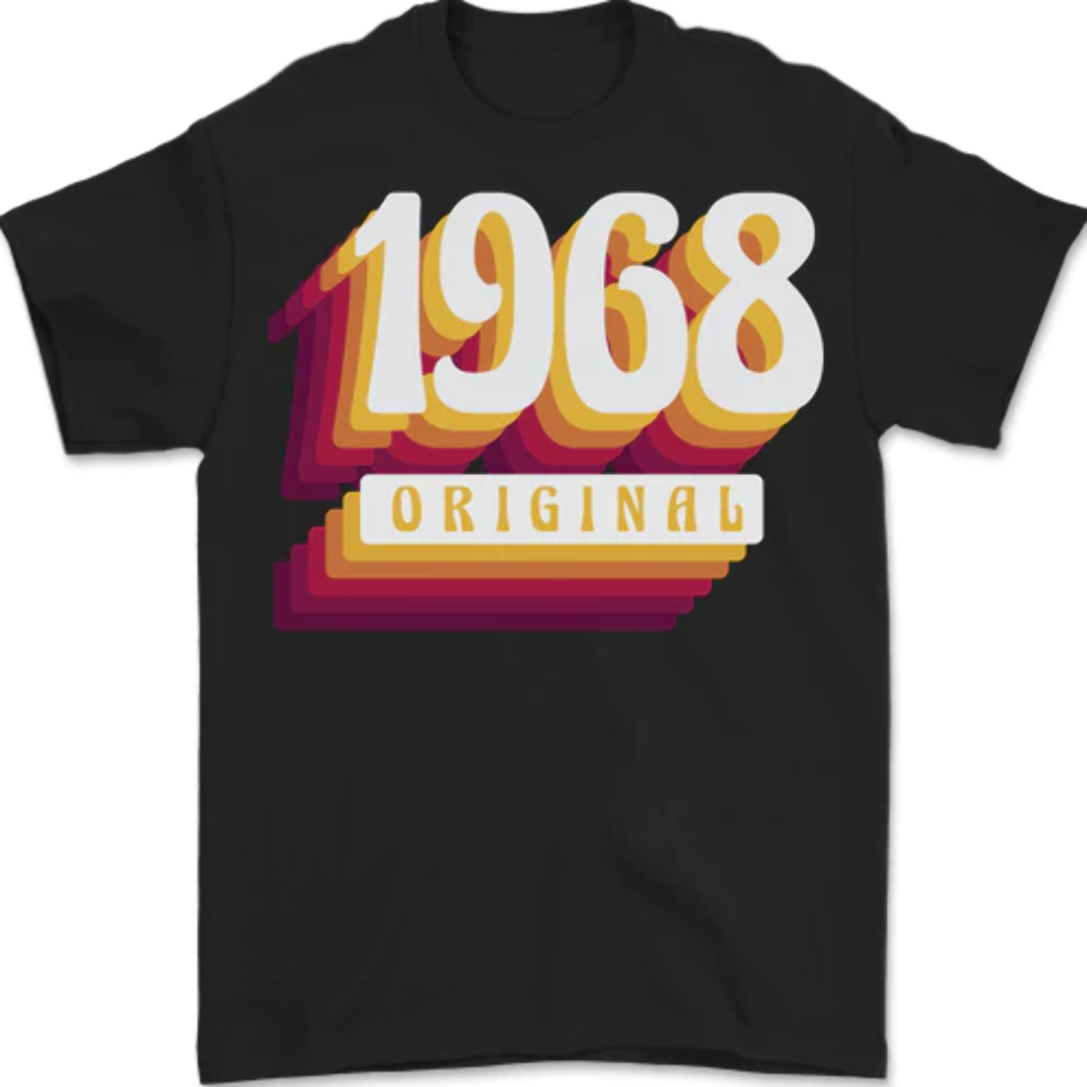 Retro 55th Birthday Original 1968 Mens T-Shirt 100% Cotton