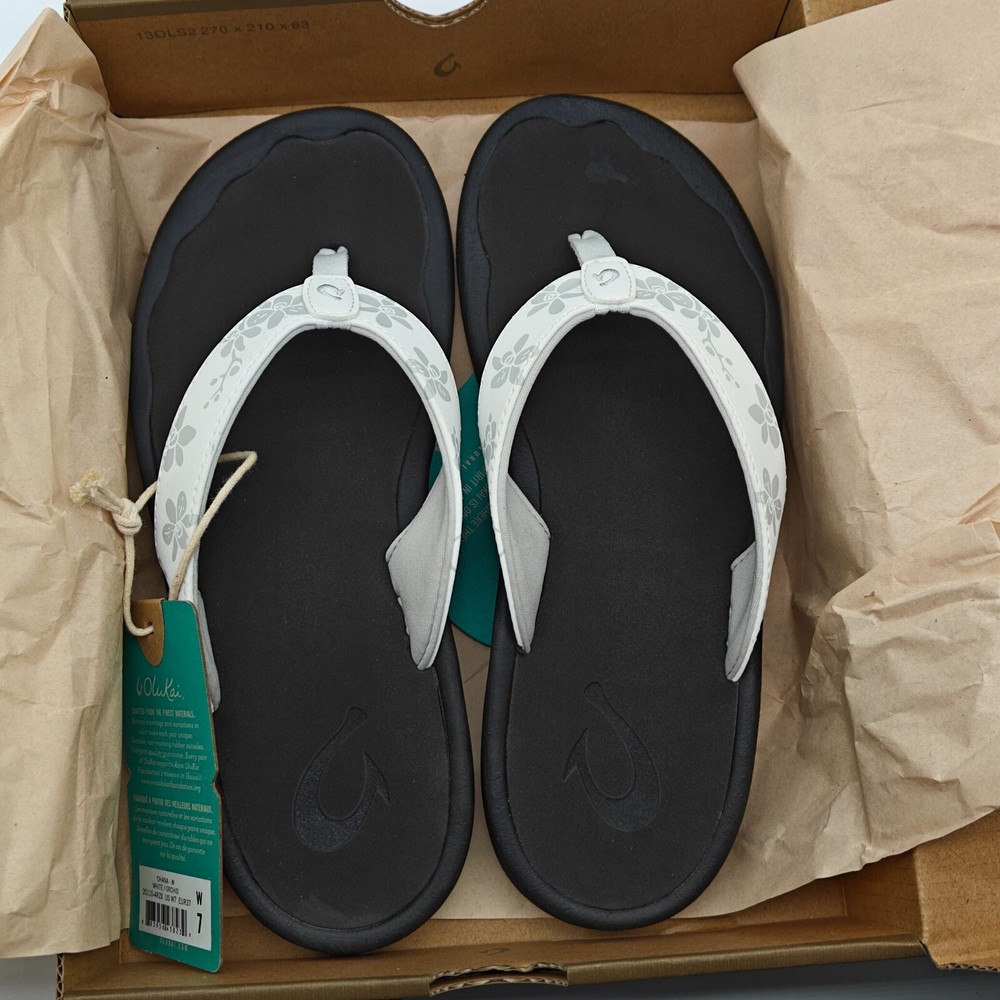 OluKai Ohana Water Resistant Sandals with Arch Support Whit Orchid US W7