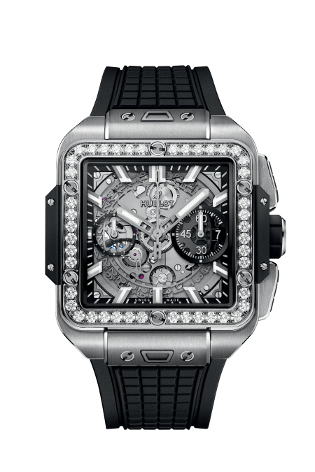 Hublot Square Bang Unico Titanium 42mm with Diamonds Ref 821NX0170RX1204
