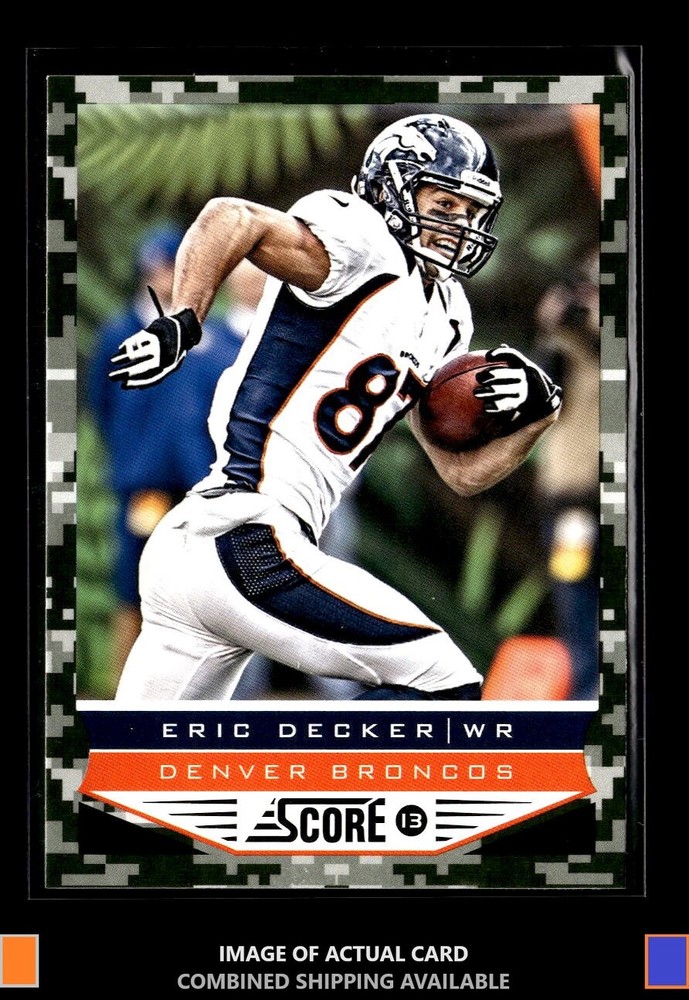 2013 Score Denver Broncos Camo SGA #4 Eric Decker Stadium Giveaway