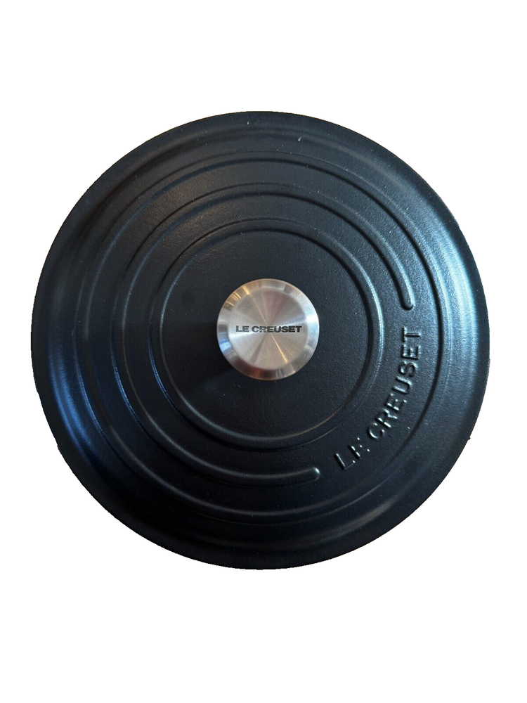 Le Creuset 7.25 Qt Black Licorice Cast Iron Dutch Oven Silver Replacement Lid 28