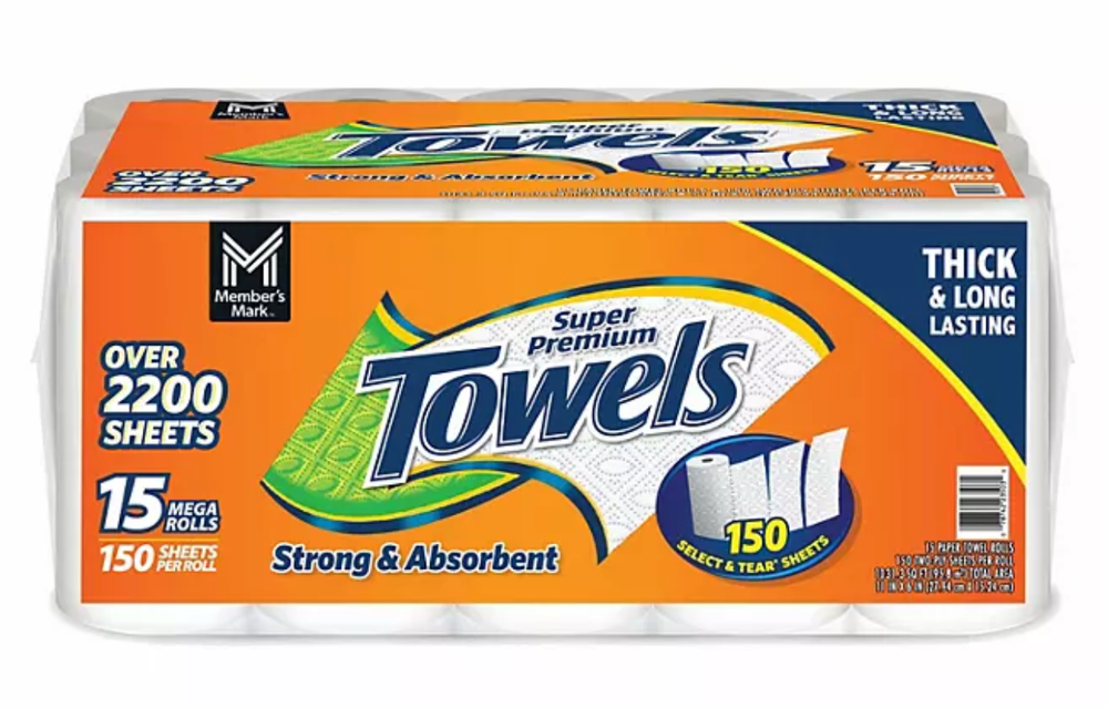 Member's Mark Premium 2-Ply Paper Towels 150 Sheets 15 Rolls FREE 1-2 DAY SHIP-image