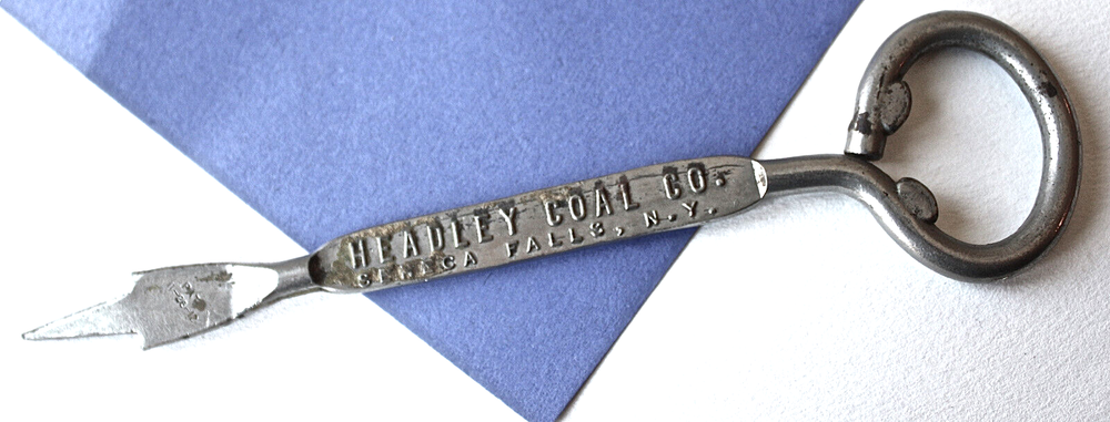 Vtg Advertising Milk Bottle Cap Pick Opener Headley Coal Co Seneca Falls NY