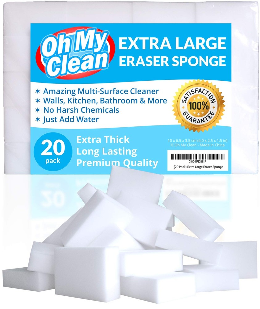 20 Pack Extra Large Thick Long-Lasting Premium Eraser Sponges