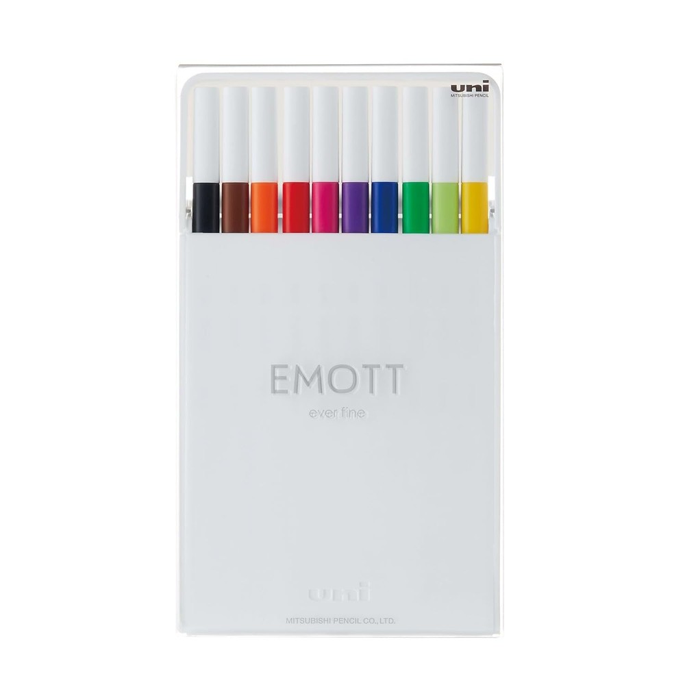 uni-ball EMOTT Fineliner Pens, Fine Point (0.4mm), Assorted Ink, 10-count, So...