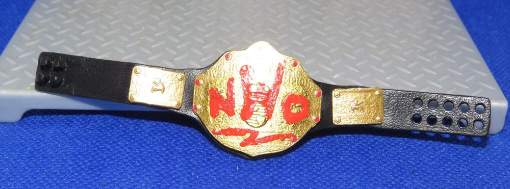 WWE MATTEL ELITE CUSTOM NWO WOLF PACK WCW WORLD TITLE BELT ACTION FIGURE SIZE