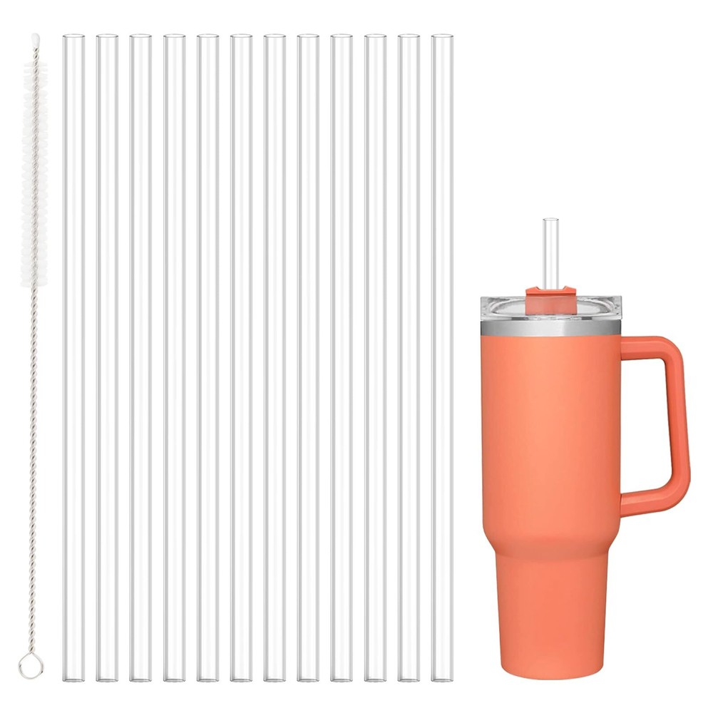 Dishwasher Safe Replacement Straw for Stanley Cup 64oz 40oz 30oz, 12 Pcs Reus...