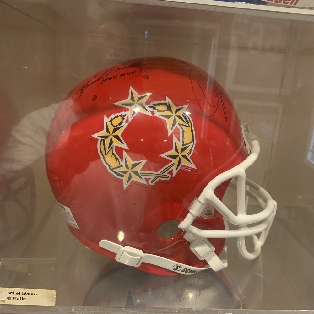HERSCHEL WALKER Doug Flutie Auto Signed USFL FS HELMET Trump NJ GENERALS Steiner