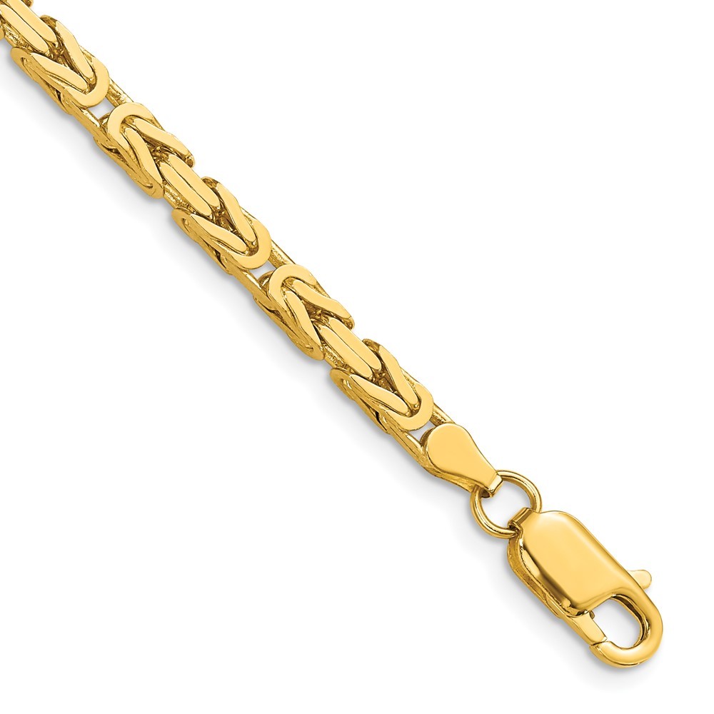 10k Yellow Gold 3.25mm Byzantine Chain Bracelet 8