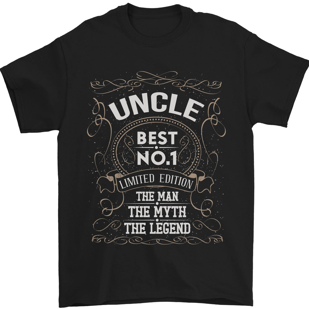 Fathers Day No 1 Uncle Man Myth Legend Mens T-Shirt 100% Cotton-image