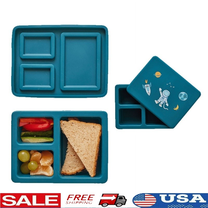 Leakproof Mini Bento Lunch Box for Toddlers - Dishwasher Safe Silicone Food Container