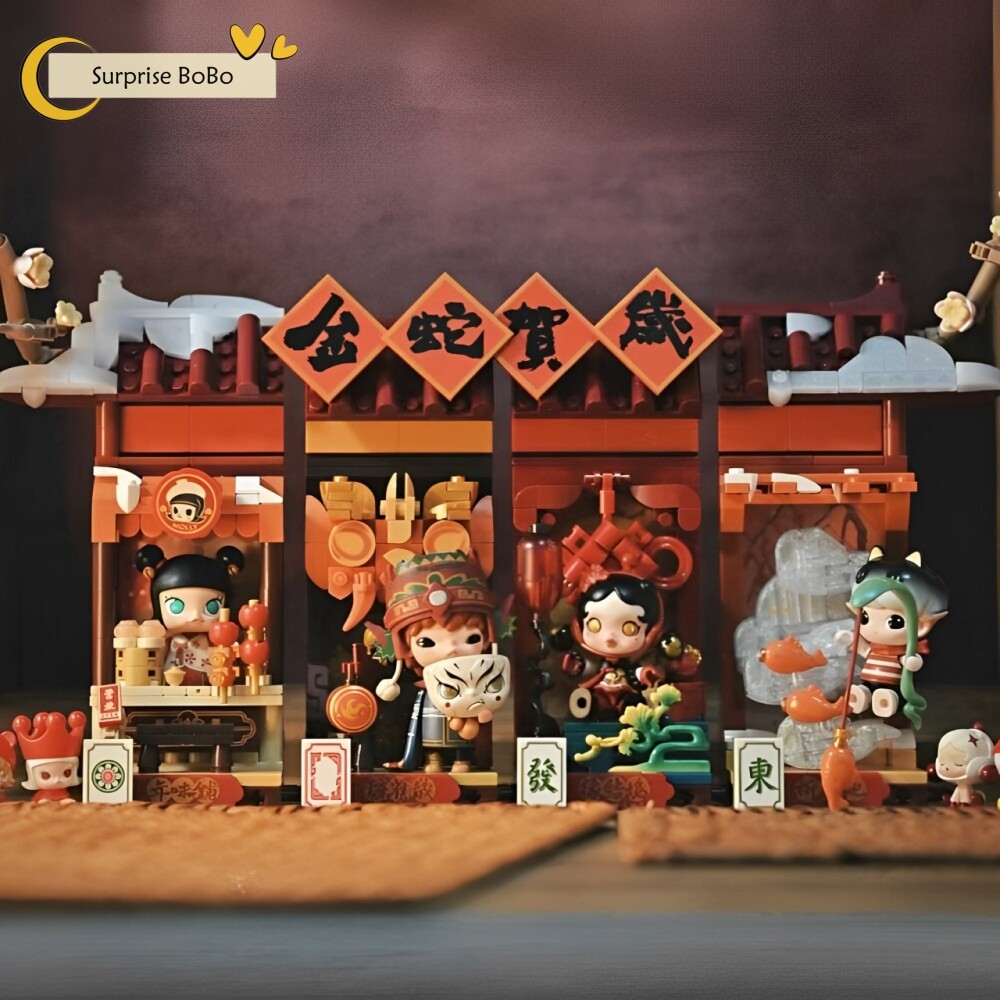 POP MART Wealthy Snake New Year Building Block Blind Box Toy Collection