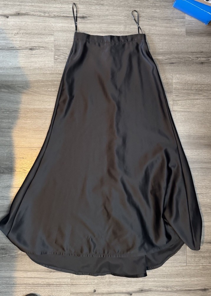 Vintage 90s Tadashi Shoji Fishtail Maxi Skirt Women’s Size 14 Black Made In USA