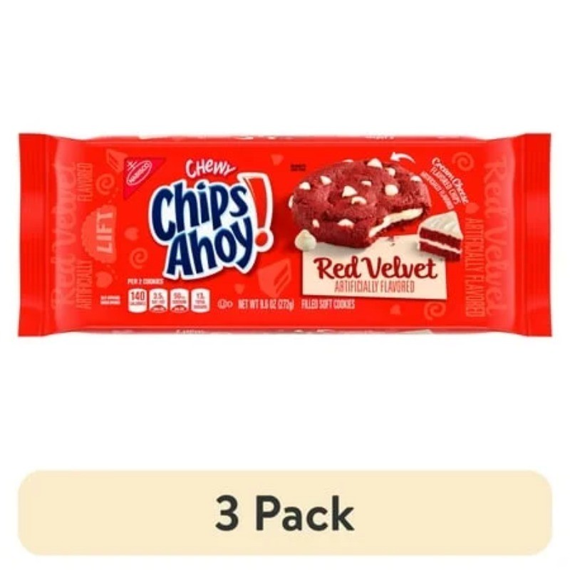 (3 Pack) Soft & Chewy Red Velvet Cookies - 9.6 oz