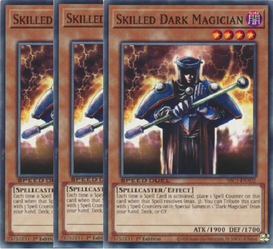 YuGiOh Skilled Dark Magician x3 1st Edition NM with Bonus Holographic Card