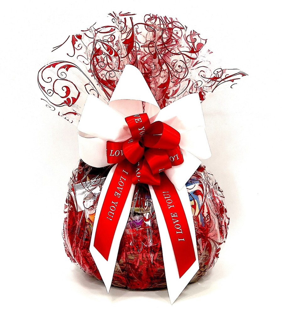 43 Piece Customizable Valentine Day Gourmet Gift Basket chocolate cookie & snack