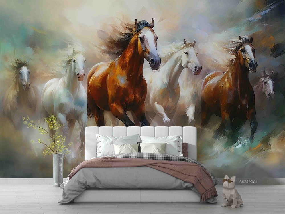 3D Horse Animal Oil Painting Wall Murals Wallpaper Murals Wall Sticker 2