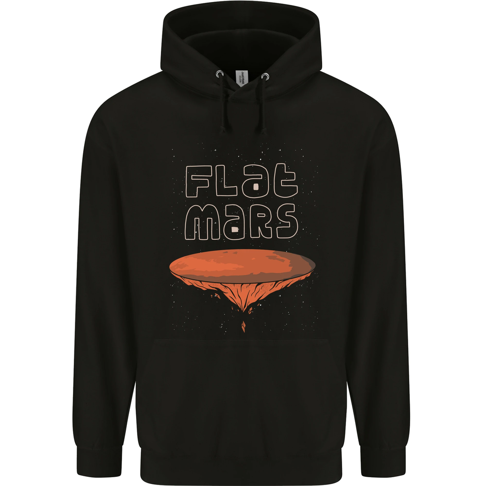 Flat Planet Mars Mens 80% Cotton Hoodie