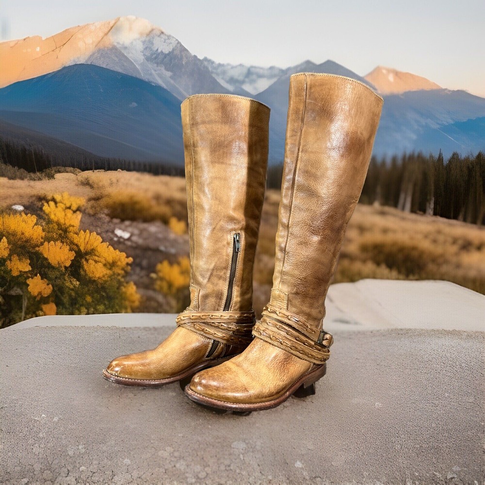 Bed Stu Women's Cobbler Boots Tall Leather Artisan Crafted Brown US Size 6