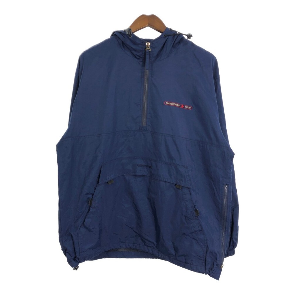 Abercrombie Fitch Navy Blue L Anorak Hooded Jacket Outdoor Preowned