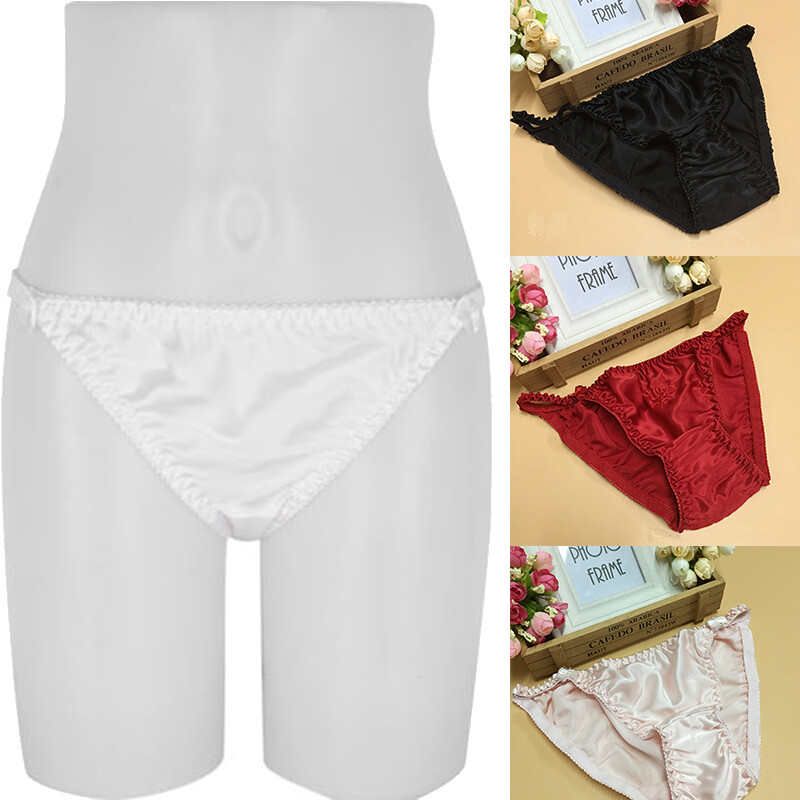 Sexy Womens Silk Briefs Thong Bikini Knickers Soft Seamless Panties Underwear