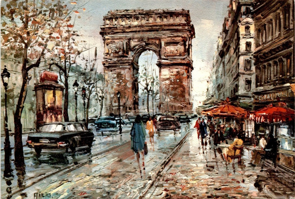 Arc de Triomphe, Champs-Elysées, France, Rue de la Chaussée Postcard