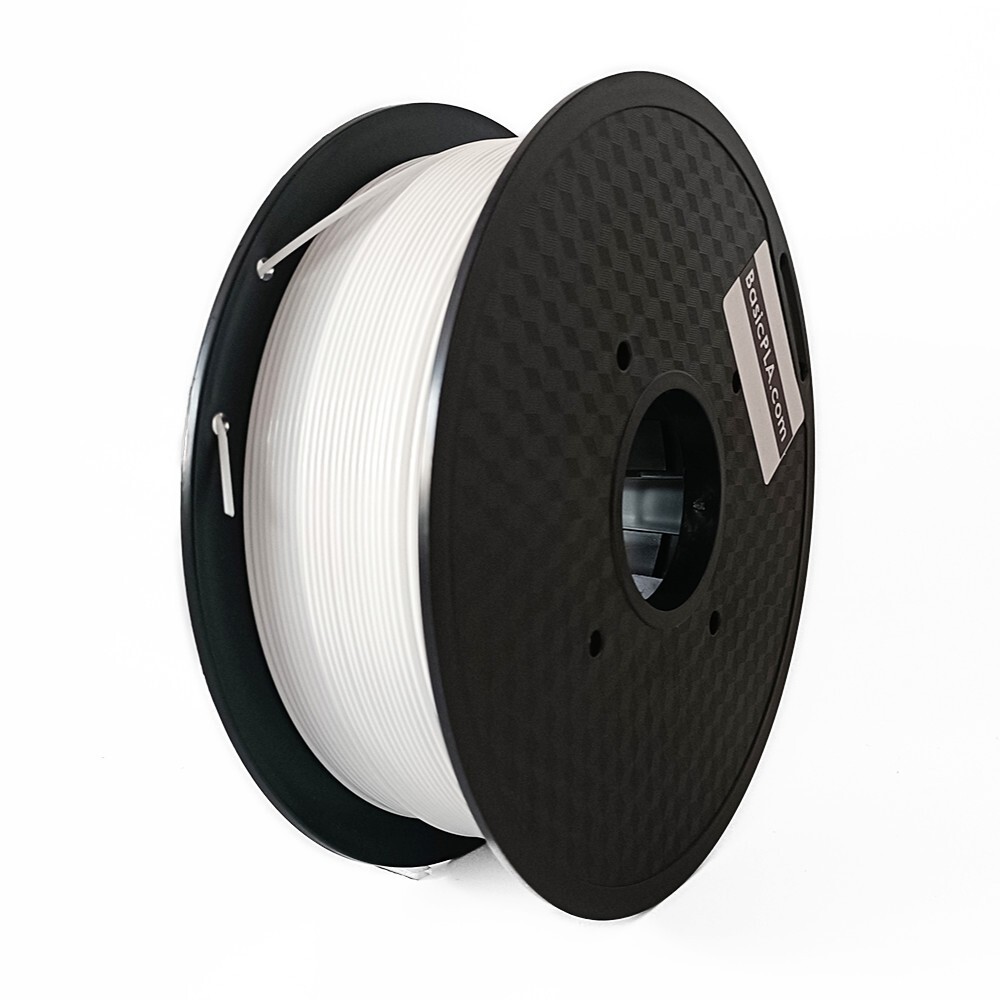 BasicFilaments 3D Printer PLA Filament 1.75mm 1KG/2.2LB [WHITE COLOR]