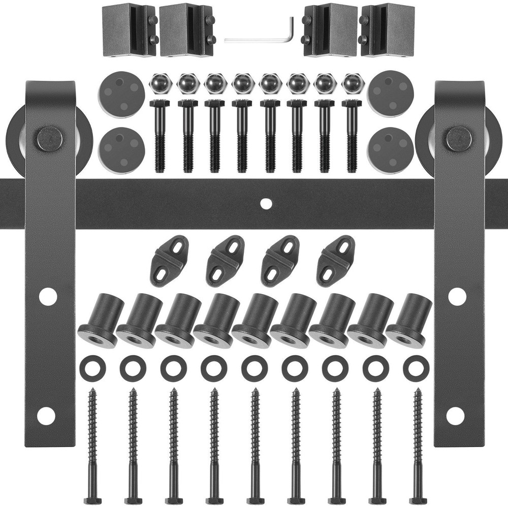 Heavy-Duty 11FT Sliding Double Barn Door Hardware Kit Supports 330LBS