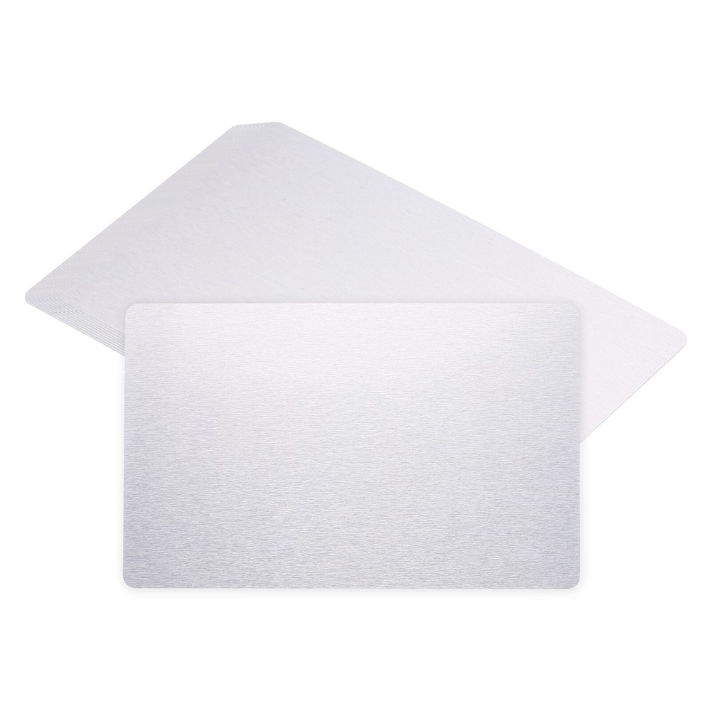 Metal Business Cards Blank Name Card Sublimation Aluminum, Silver 25pcs