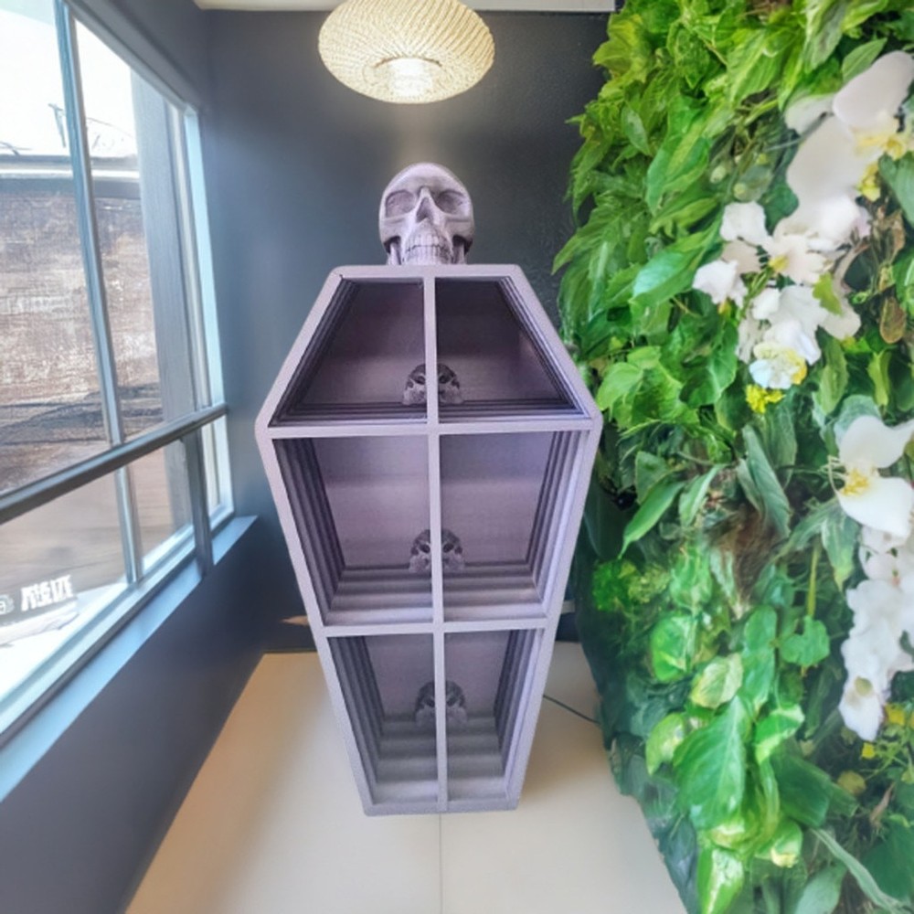 Gothic Coffin Shelf – Spooky Halloween Wall Display Decor  