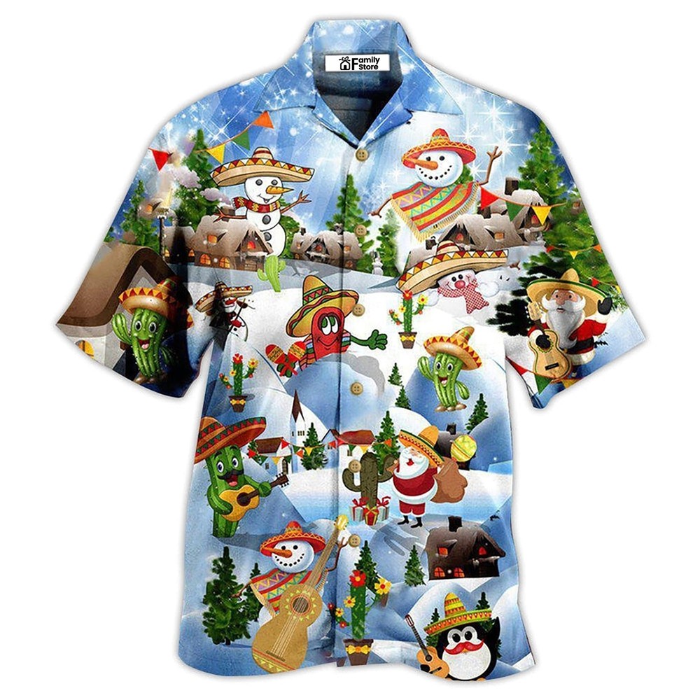 Mexican Merry Christmas Hawaiian Shirt for Men, US Size, Summer Style