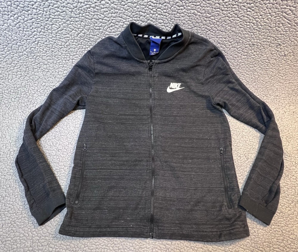 Nike Sportswear Advance 15 Knit Jacket Ladies Size Medium Black Full Zip Up