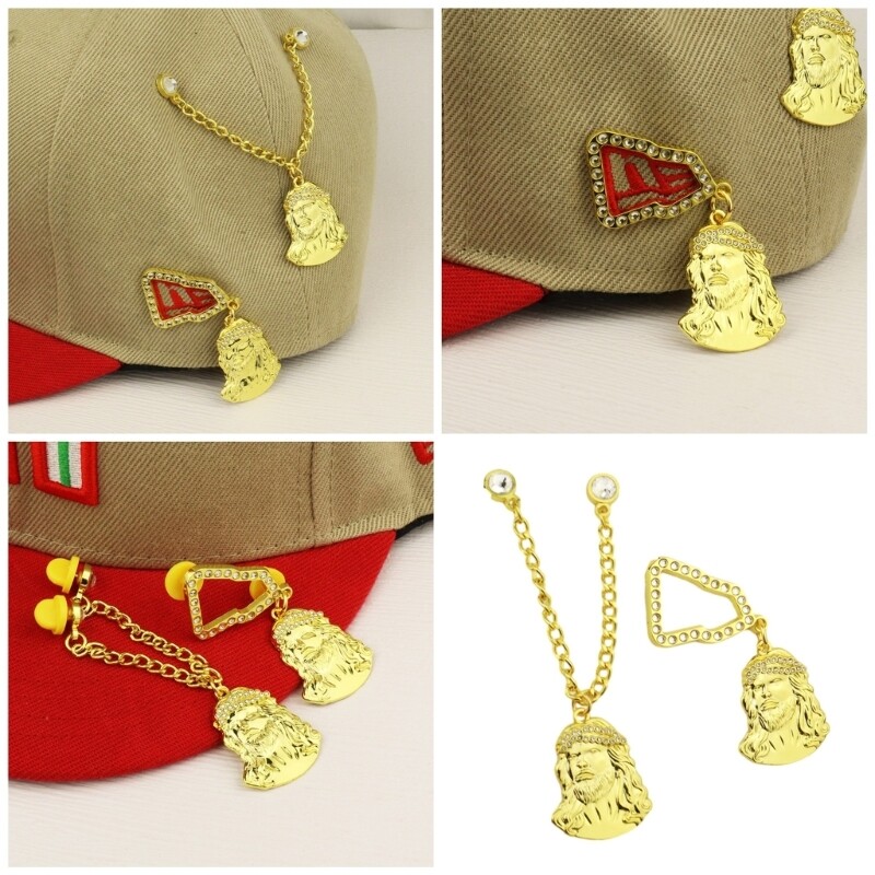 Hip Hop Hat Pin Blingbling Rhinestones for Photography Props Sports Hat Ornament