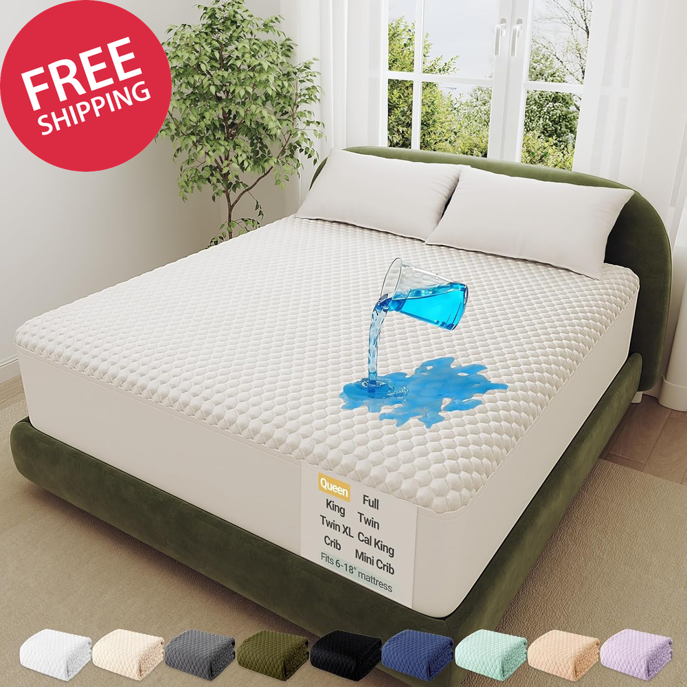 100% Waterproof Mattress Protector,Queen Size Mattress Soft Pad,Pet Hair & Bedwe